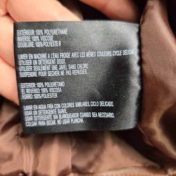 Bernardo Brown Faux Lether Jacket womens size medium - Picture 3 of 5